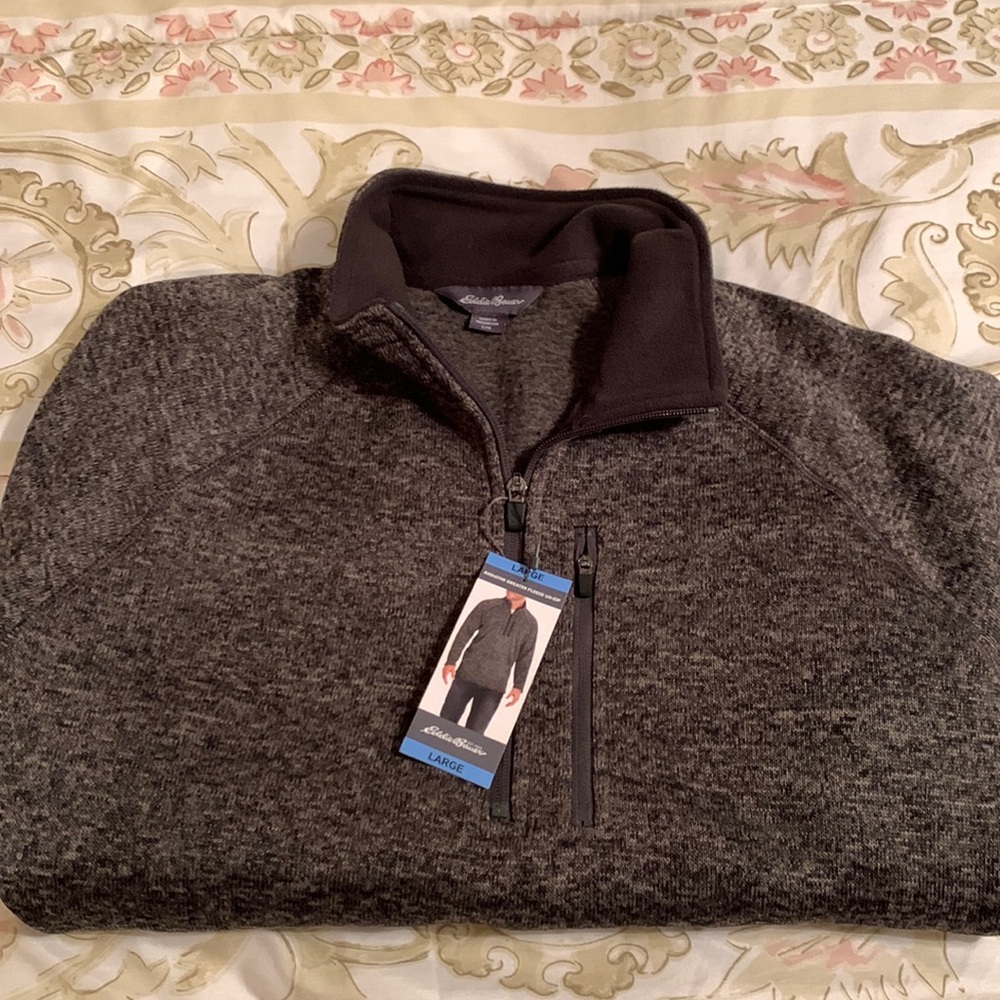 NWT Eddie Bauer mens 1/4 zip pullover size L